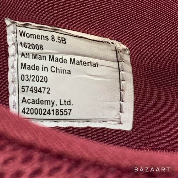 bcg Memory Foam Women’s Netted Burgundy Gold Metallic Sneaker : Sz 8.5B - Picture 7 of 9